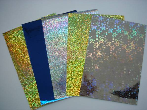 Holographic self adhesive book cover foil sheets